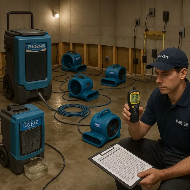 Structural Drying and Dehumidification process in Comanche, OK